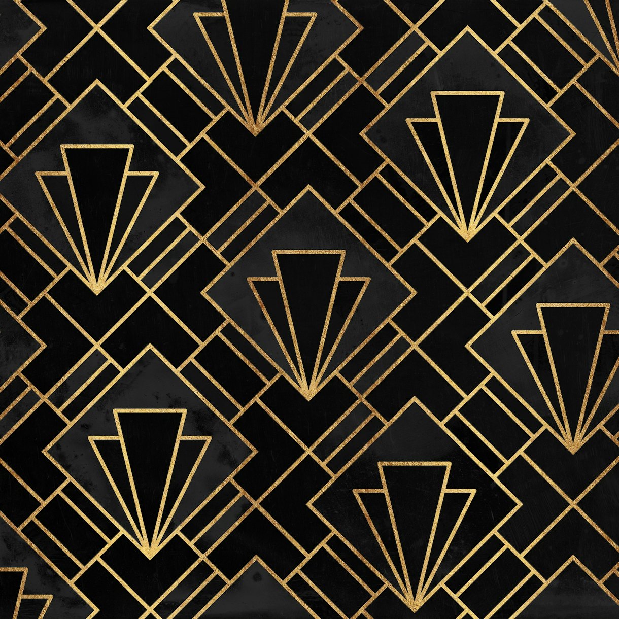 Art Deco Black Night Mosaic wallpaper - Free shipping | Happywall