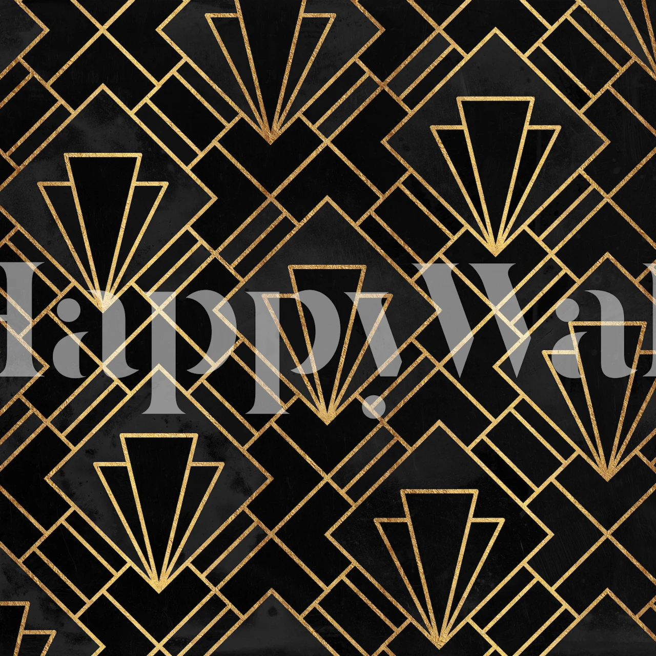 Art Deco Black Night Mosaic wallpaper in a room