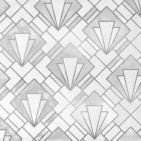 Art Deco White Marble Mosaic