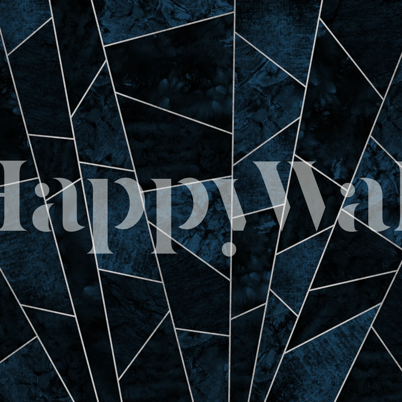 Deep navy blue tiles mosaic wallpaper design