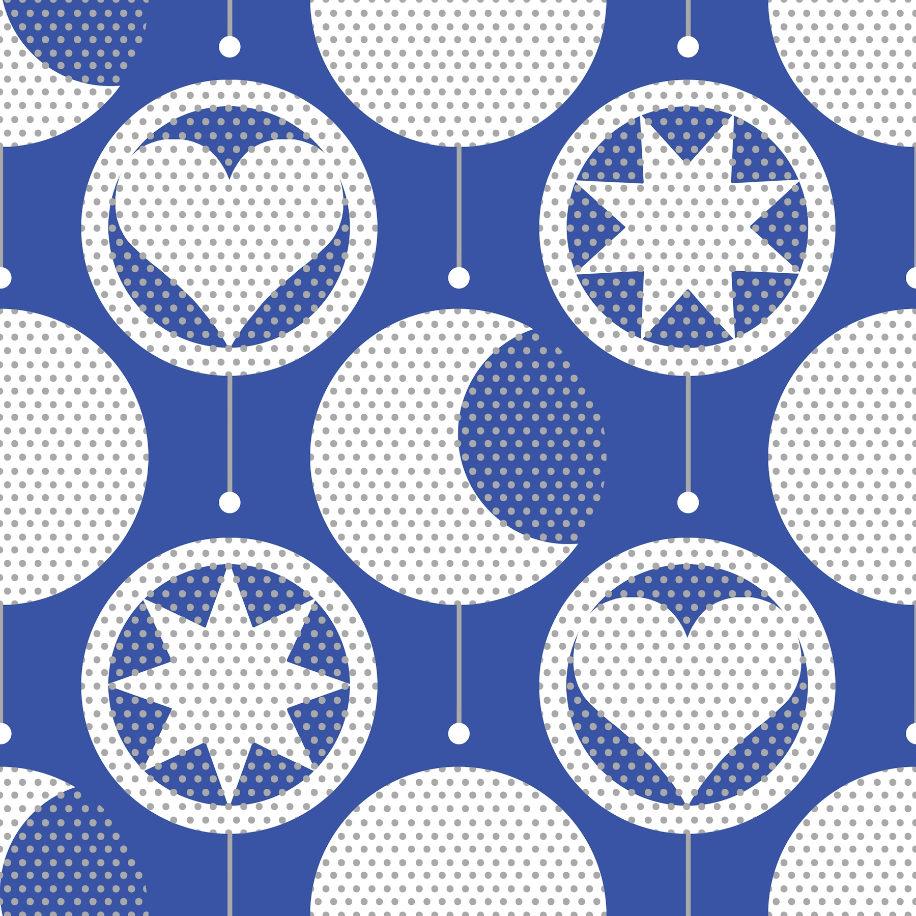 Celestial Christmas Dotty Spotty White Blue Wallpaper Buy Online