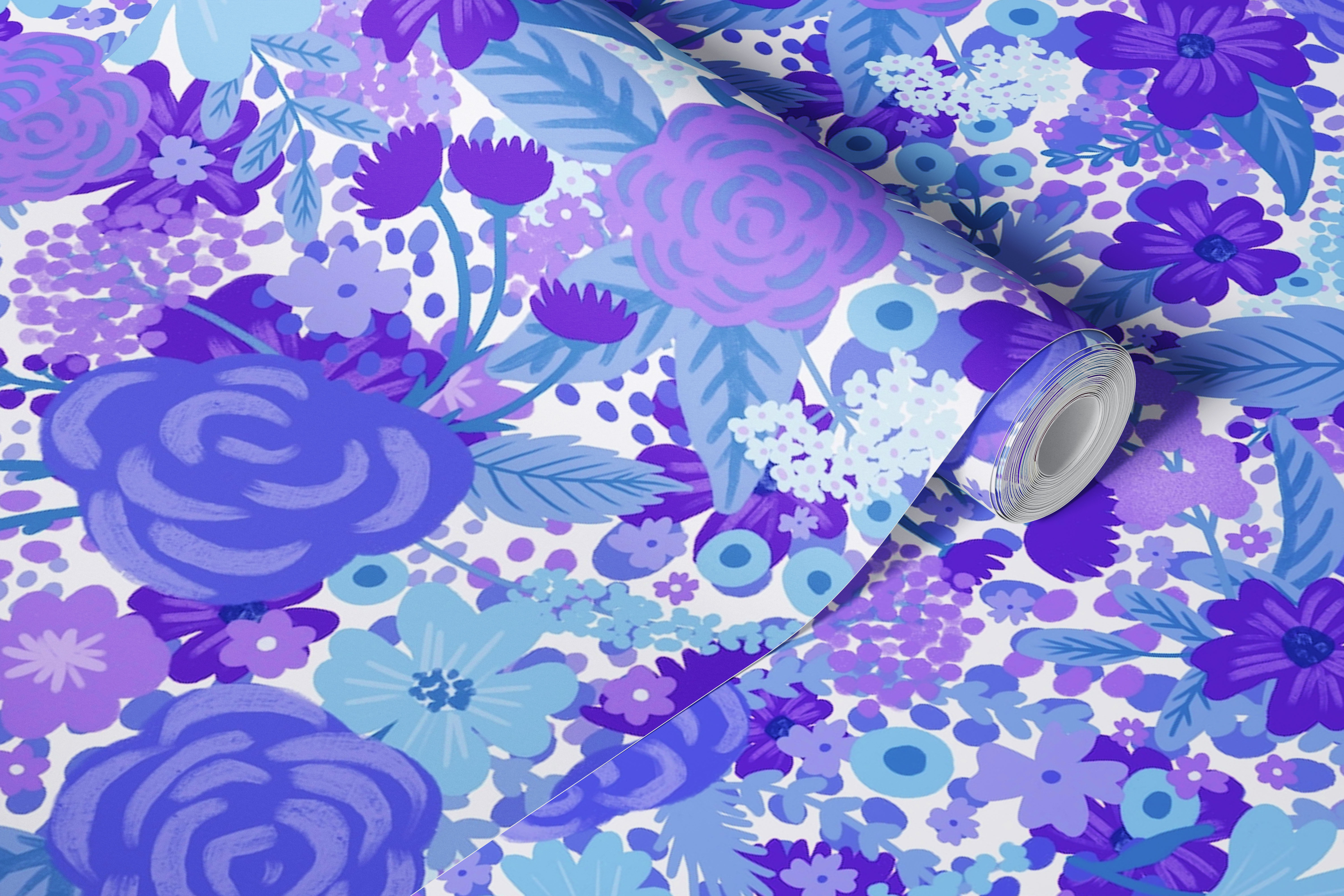 Flower pattern wallpaper displayed in a room