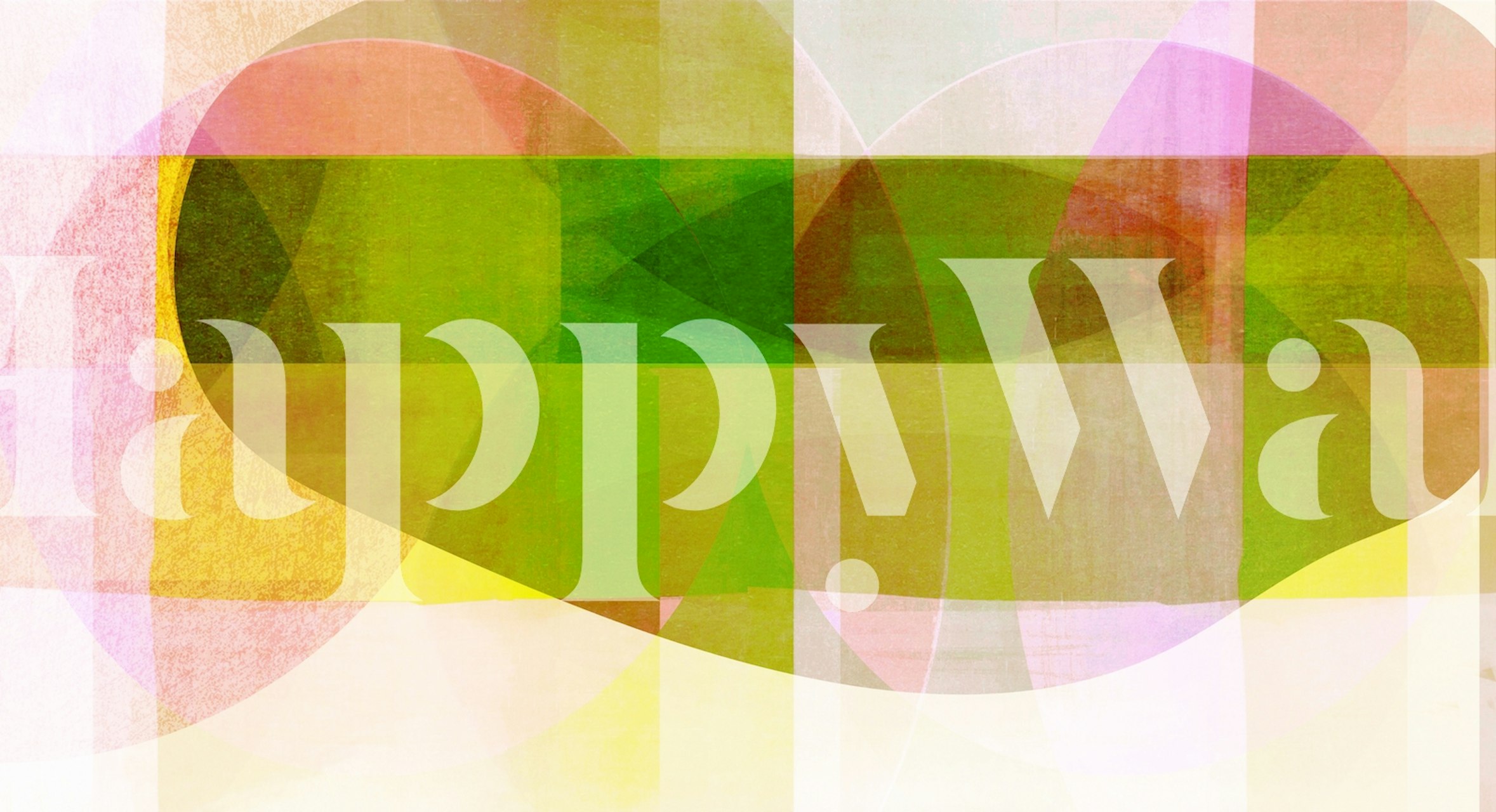 Geometric shapes in vibrant pink, green, and yellow wallpaper