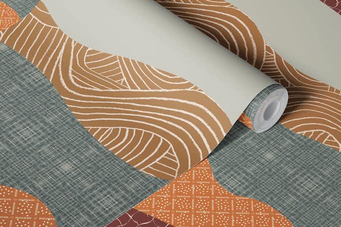 Cozy Autumn Abstract Waveswallpaper roll
