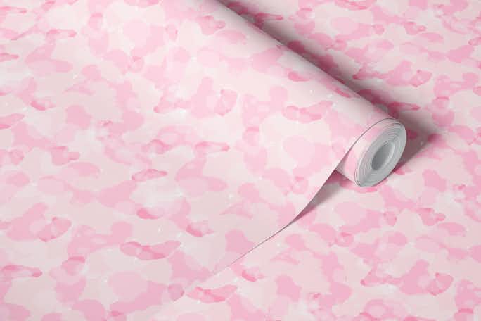 Pink watercolor puddleswallpaper roll