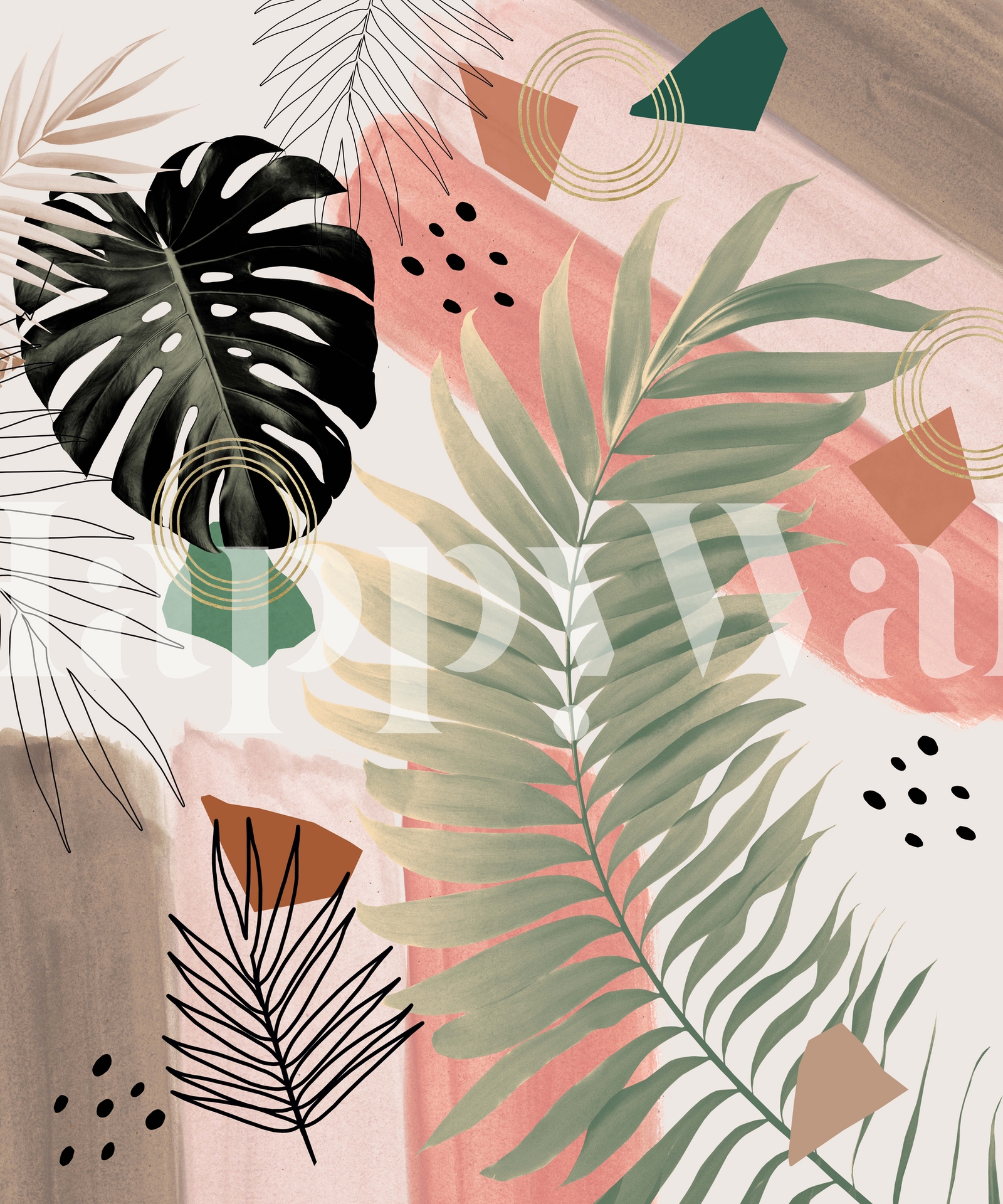 Palm Leaf Summer Glam 1 Wallpaper | Happywall