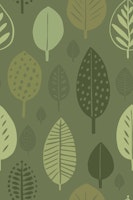 Autumn Simplicity Leaf Shape Pattern Green wallpaper