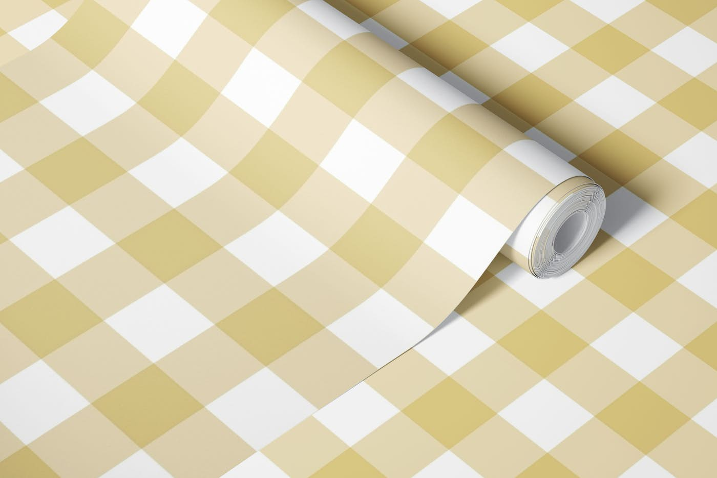 Pale Squares - Ochre wallpaper roll