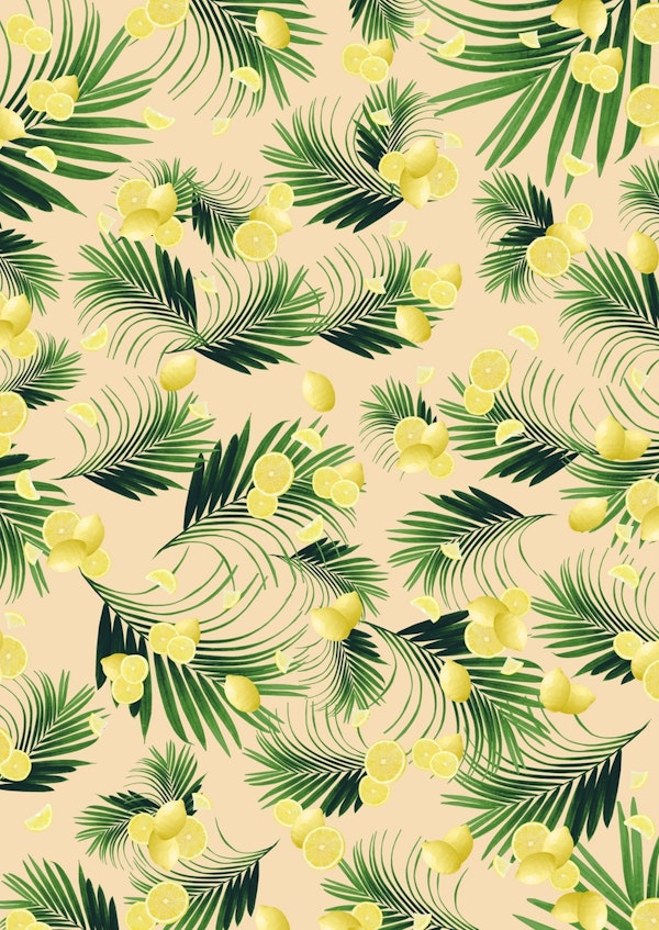 Palm Leaves Lemon Summer 1