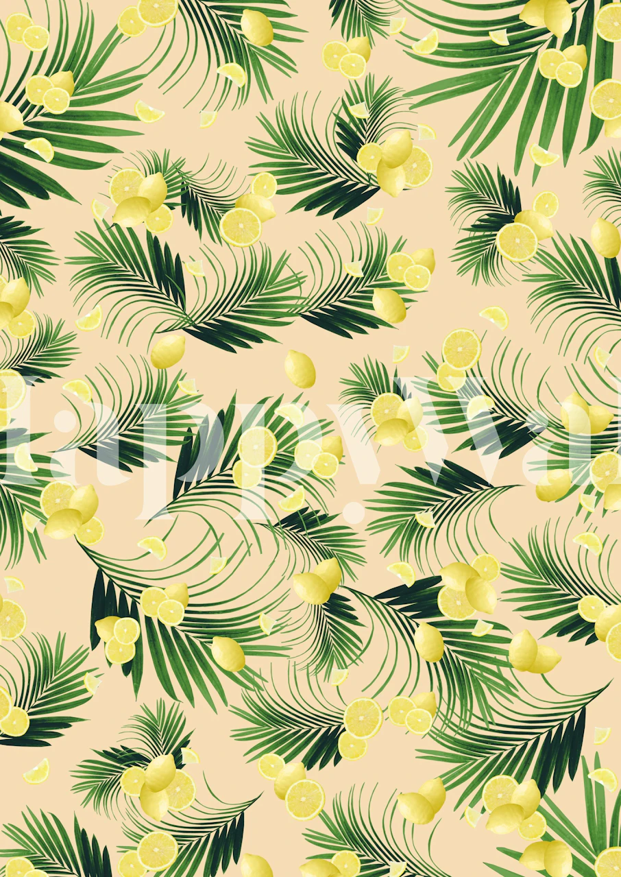 Palm Leaves ja Lemons tapettisuunnittelu
