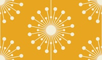 Midcentury Modern Dandelion Pattern in Yellow papel pintado