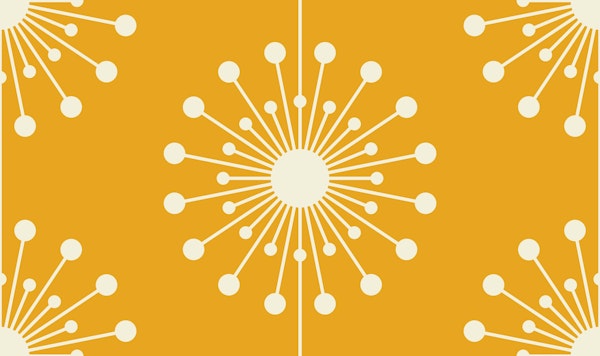 Midcentury Modern Dandelion Pattern in Yellow