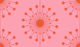 Midcentury Modern Dandelions Pink and Orange