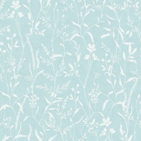 Monochrome botanicals teal papiers peint