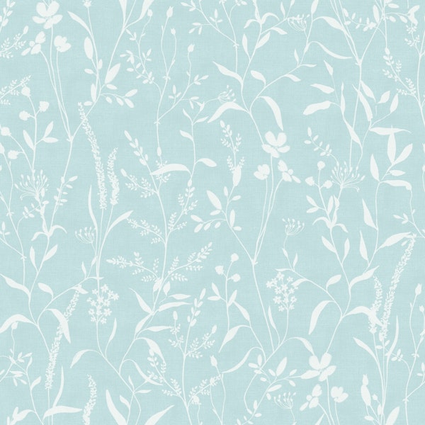 Monochrome botanicals teal