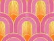 Retro Arch with Sun in Pink Orange and Gold