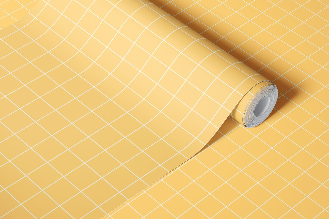 Grids Yellow Pattern wallpaper roll