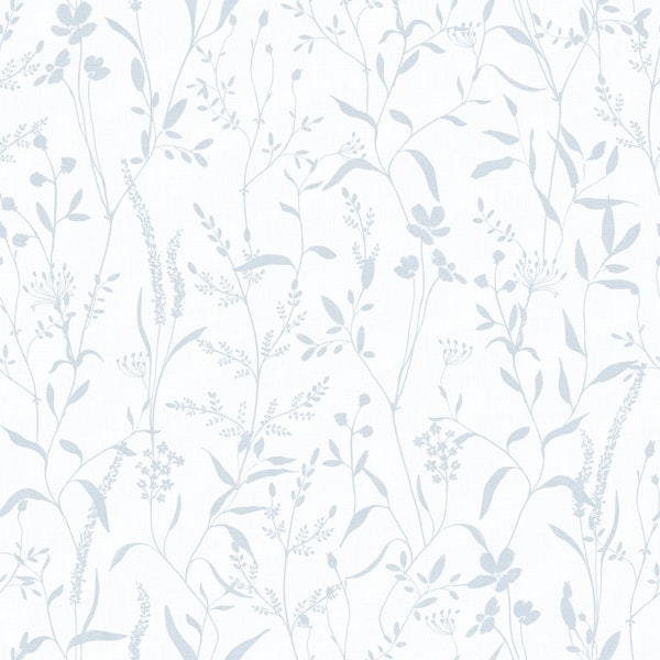 Monochrome botanicals light blue gray