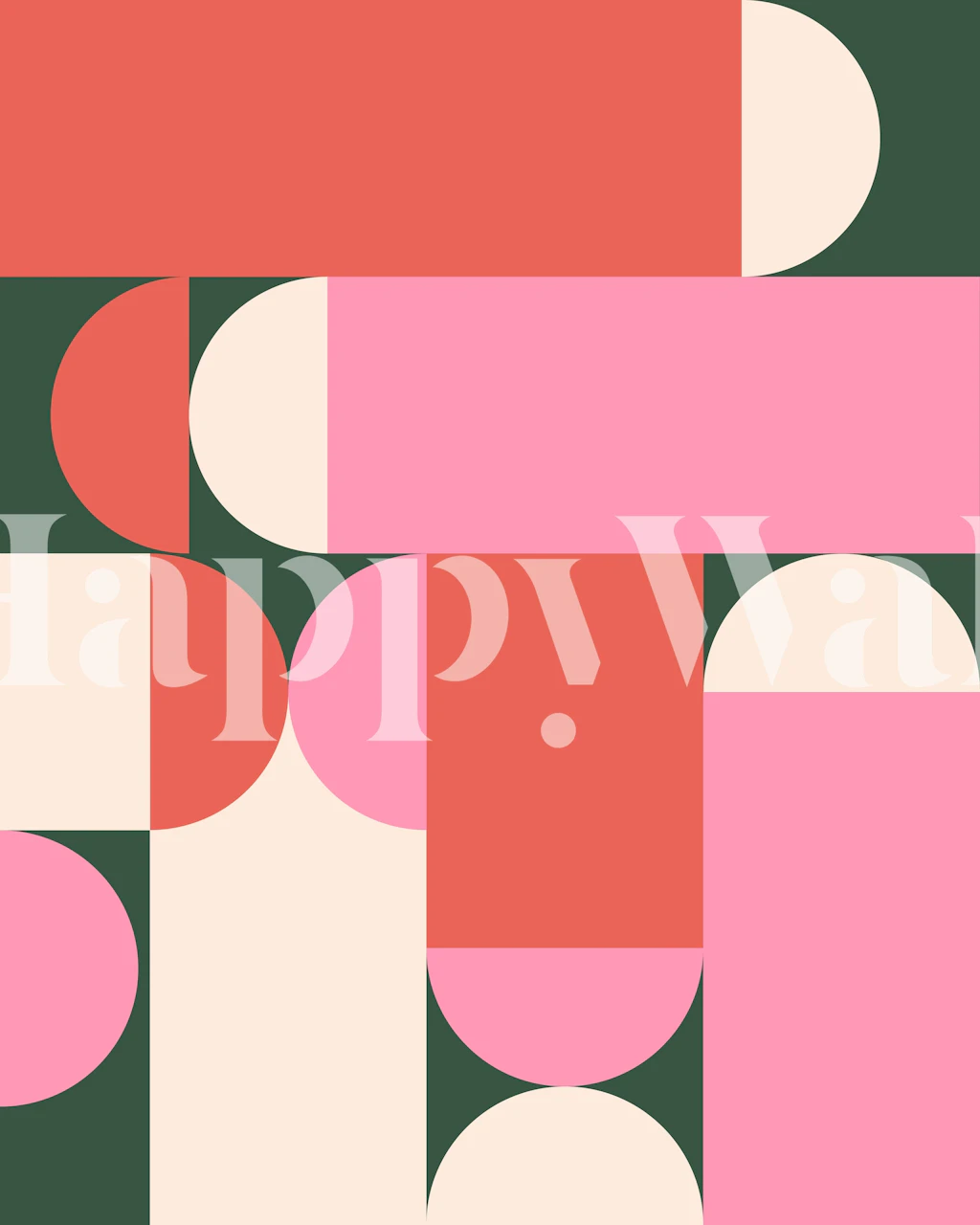 Bold Midcentury Abstract wallpaper in a room