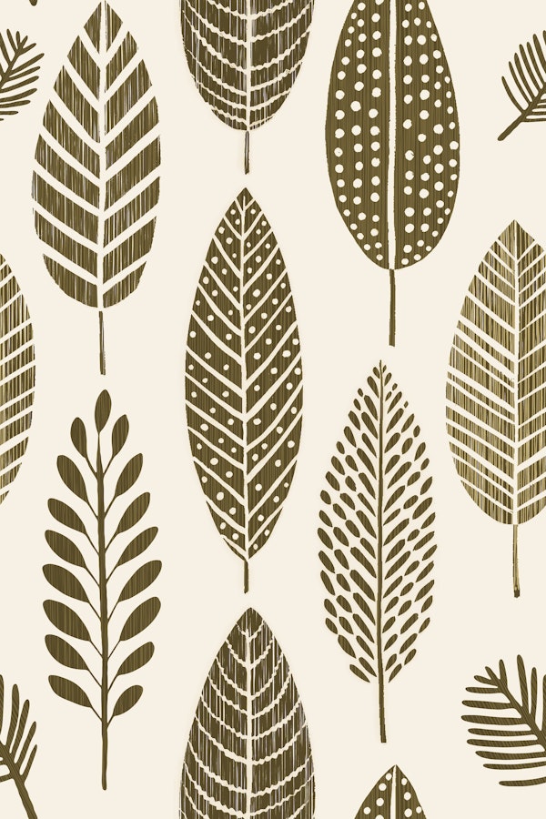 Charming Autumn Vibe Minimalist Leaves Green