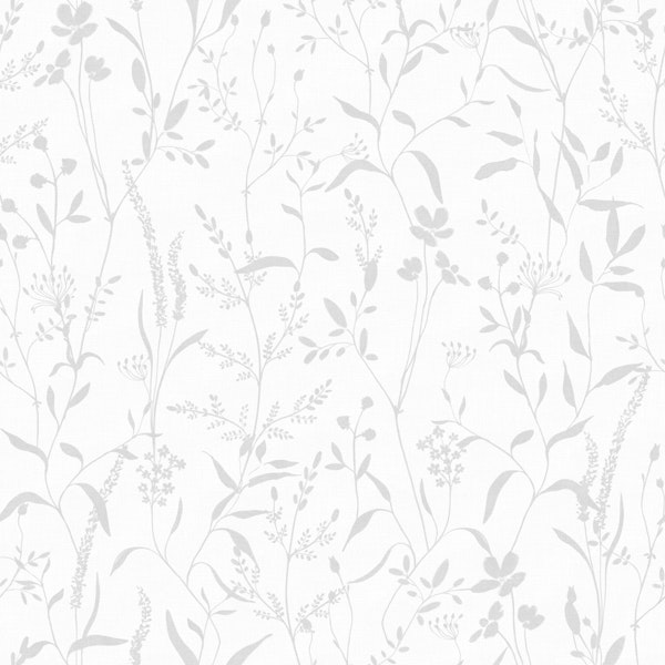 Monochrome botanicals light gray on white