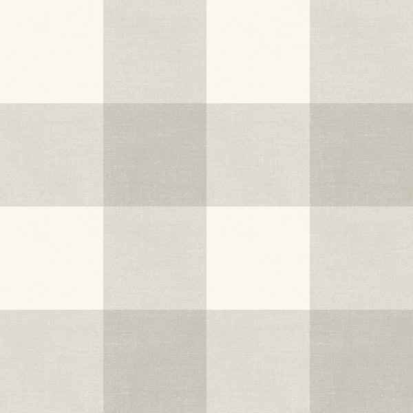 Gingham checks plaid neutral beige large