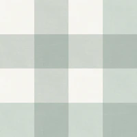 Gingham checks plaid light sage green large behang