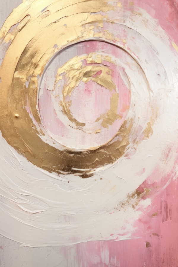 ABSTRACT ART Dynamic - pink and golden style