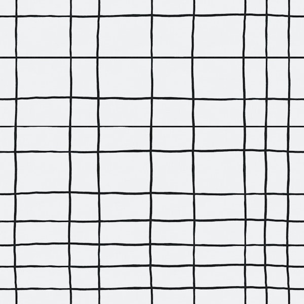 Hand-drawn grid lines dark gray on off-white