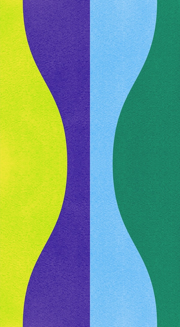 Bold Retro Geometric in Blue Yellow Green