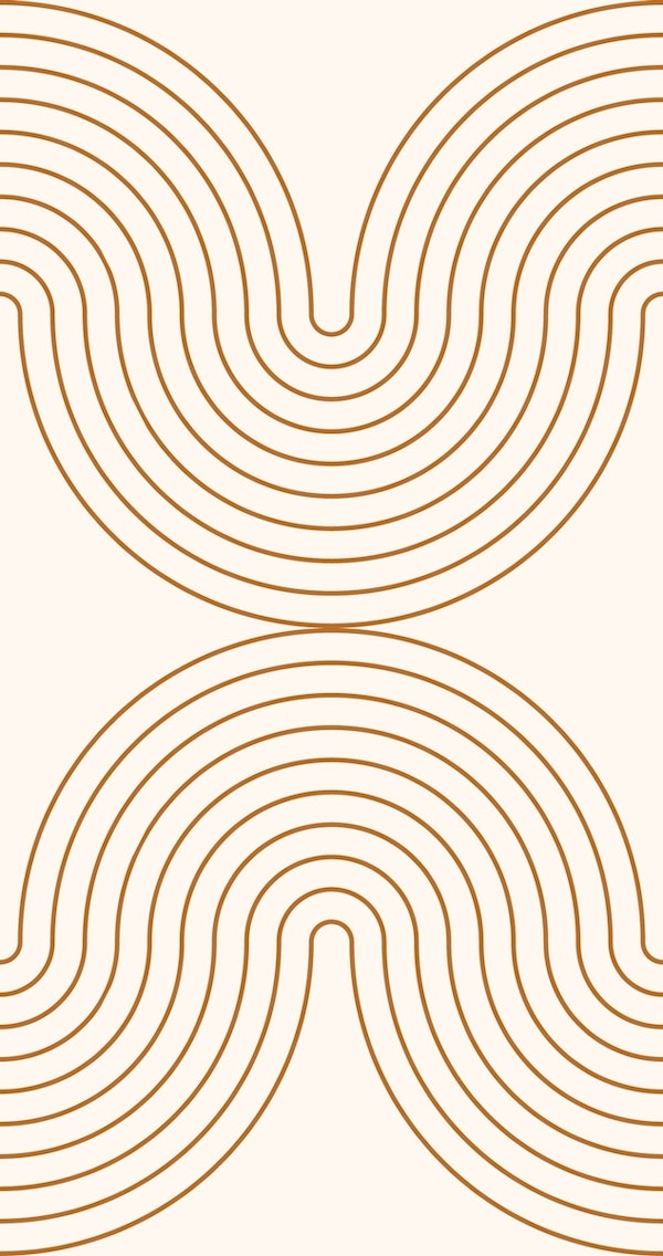 Mid Century Modern Arch Pattern Cream Gold