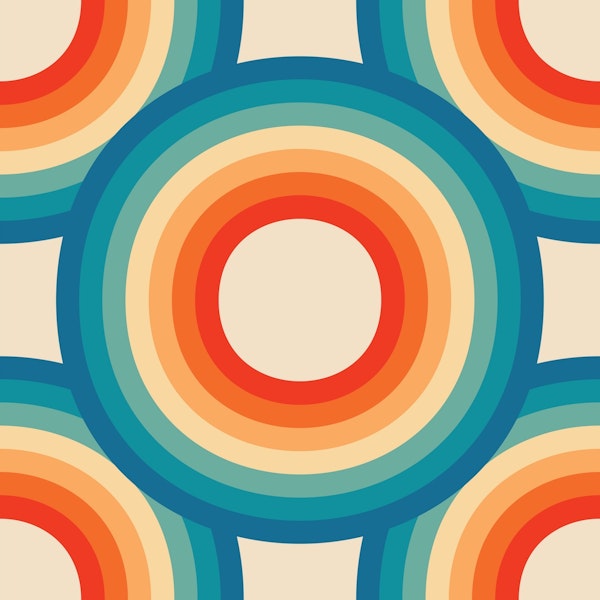 Bold Retro Geometric Rainbow
