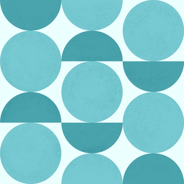 Midcentury Blue Balance Shapes