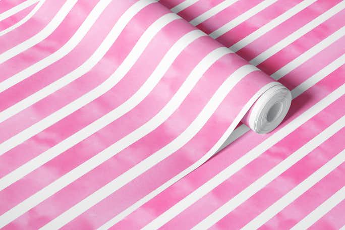 Pink Watercolour Stripewallpaper roll
