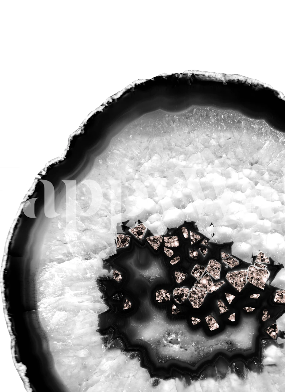 Gray Black White Glitter wallpaper in een kamer