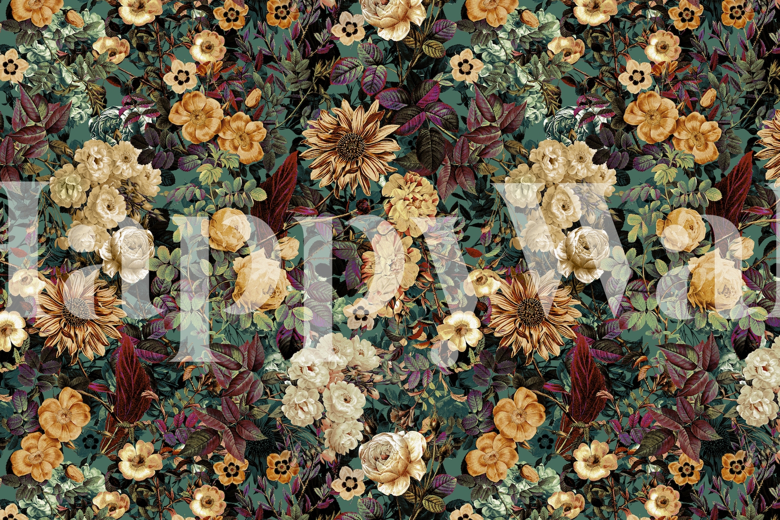 Isolated Blooms Wallpaper | Buy Beautiful Wallpapers Online | Happywall