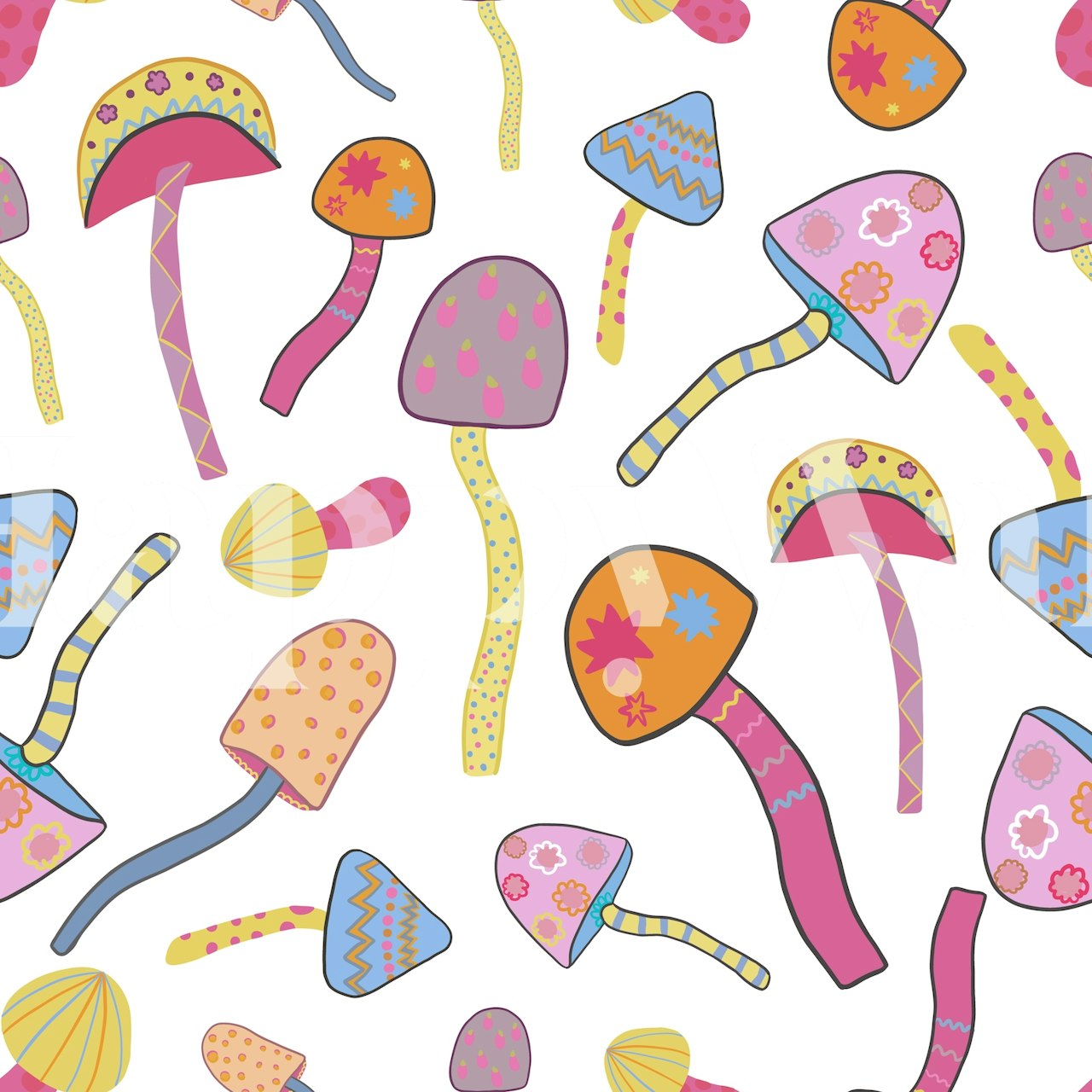 Magical mushrooms wallpaper σε ένα δωμάτιο