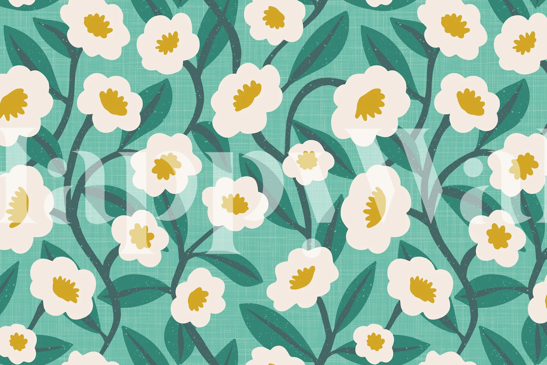 Summer Blossom Teal projekt kwiatowy