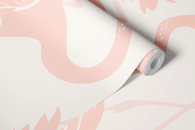 Flamingo Flourishwallpaper roll