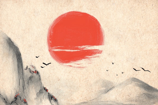 Antique Japan Sun Background