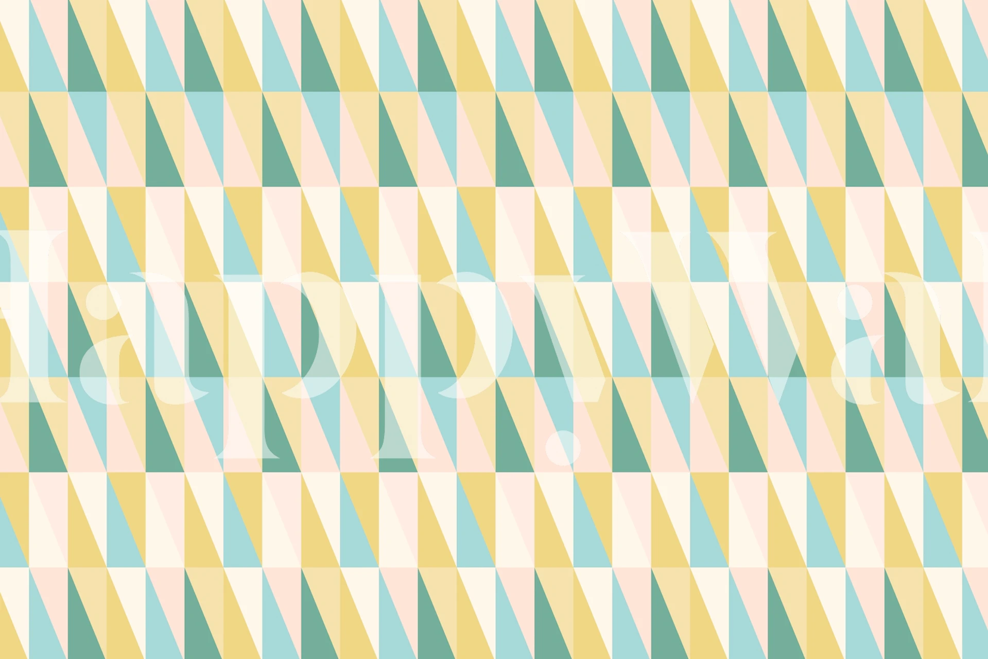 Abstract triangle pattern wall mural in pastel colors