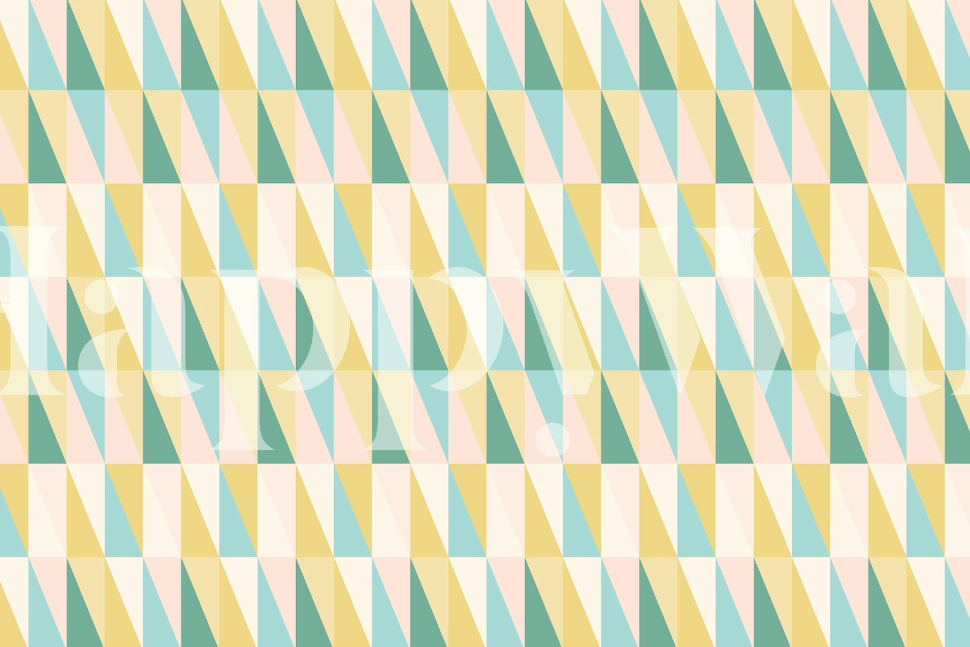 Abstract triangle pattern wall mural in pastel colors