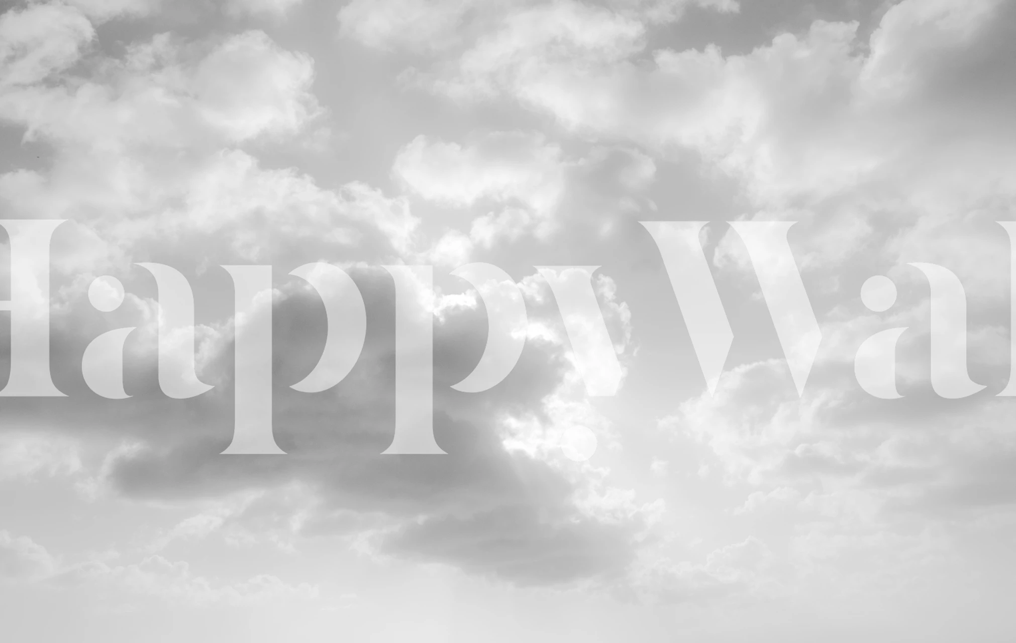 Papier-peint nuages noir et blanc dans une pièce