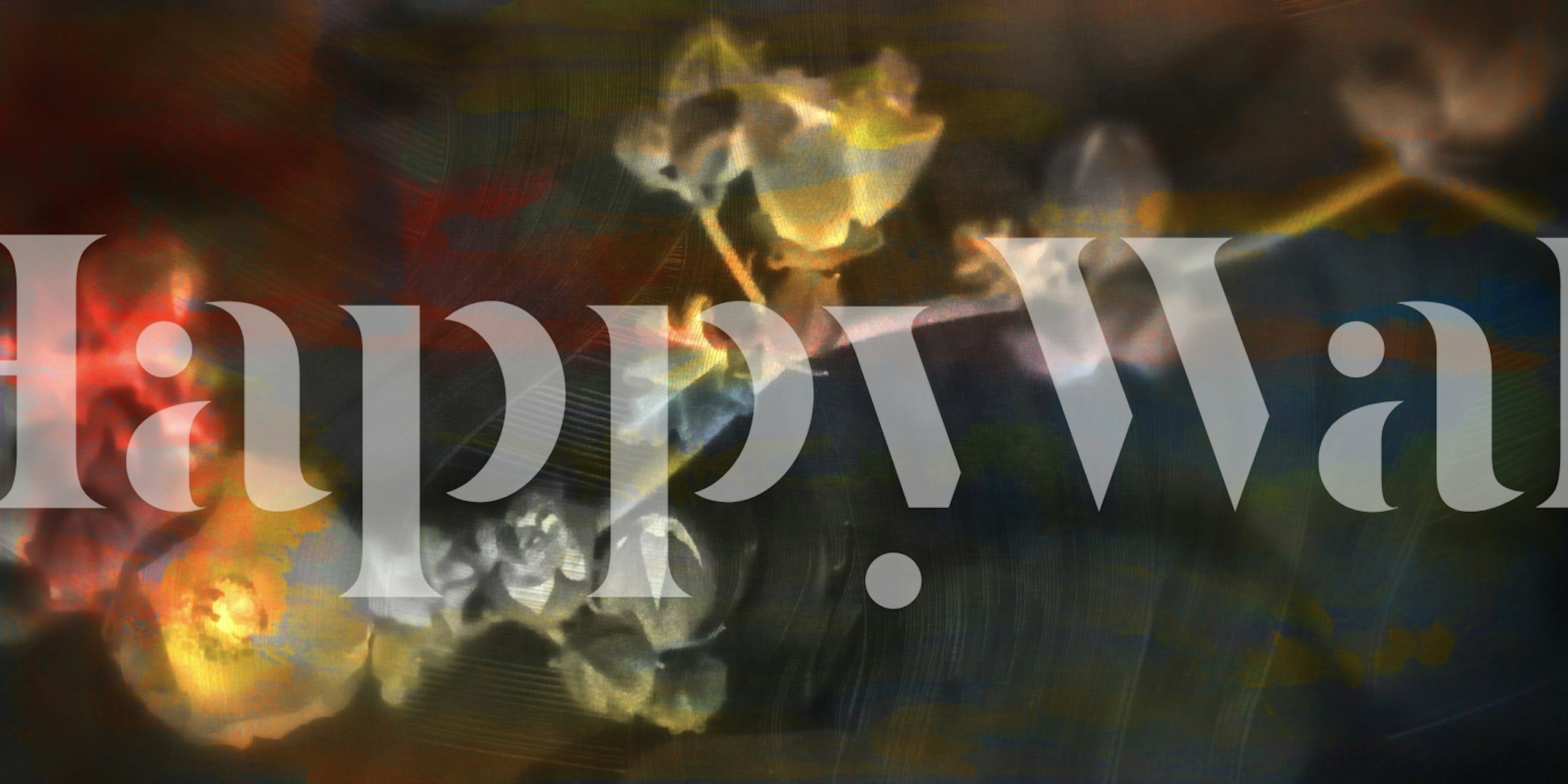 Mysterious Floral Grunge papel de parede em um quarto