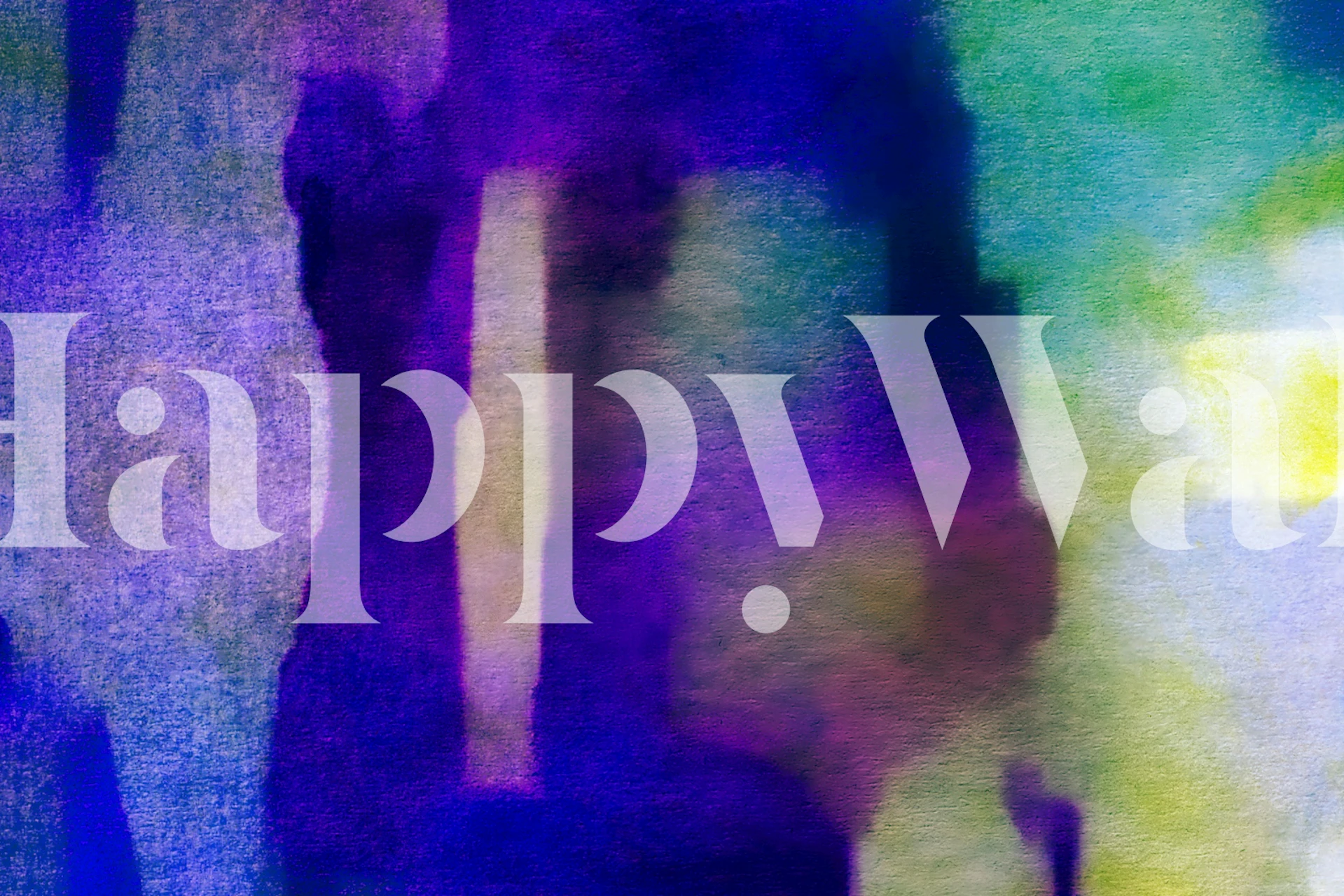 Abstract neon watercolor mosaic pattern wall mural