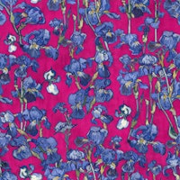 Van Gogh Irises Pattern in magenta pink and cobalt blue tapety