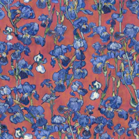Van Gogh Irises Pattern in indian red and cobalt blue tapet