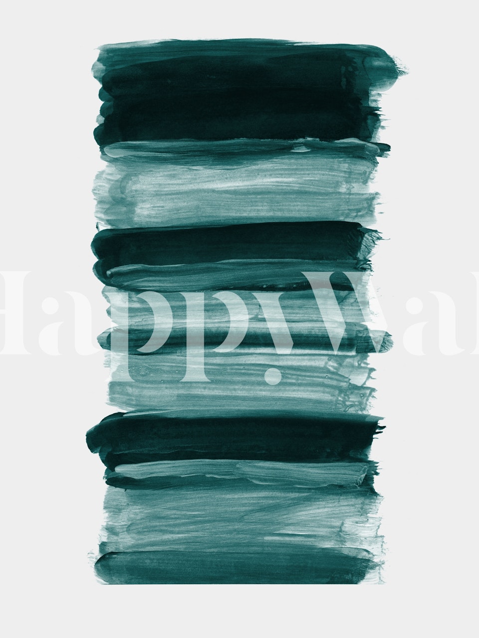 Abstrakt grønne penselstrøg vægmaleri i minimalistisk stil