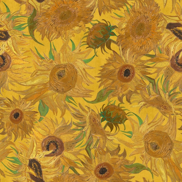 Van Gogh Sunflowers Pattern yellow green