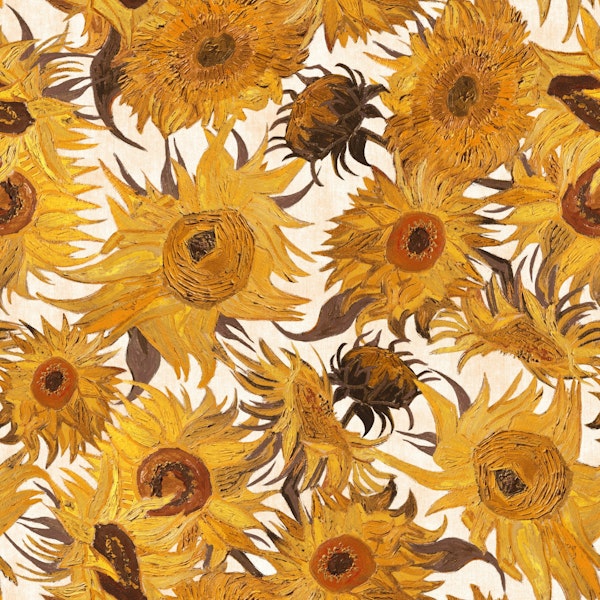 Van Gogh Sunflowers Pattern yellow rust brown